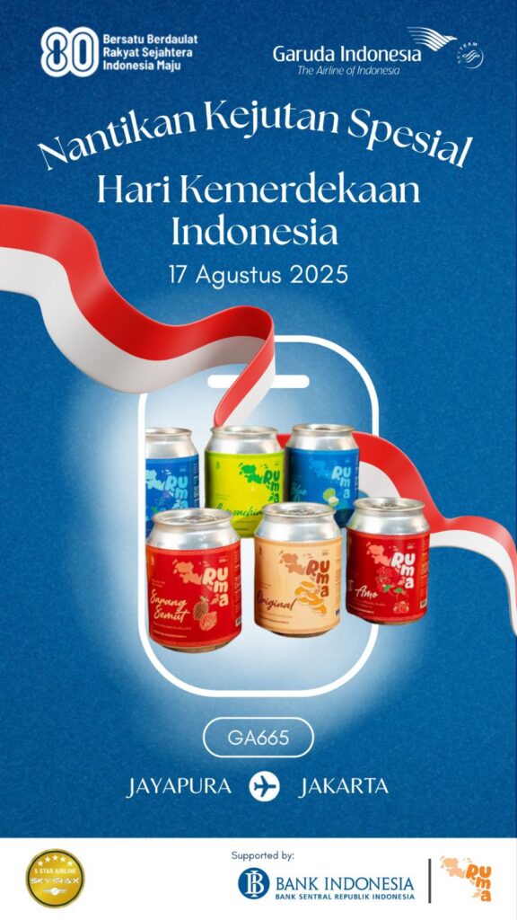 Kombucha RUMA Papua Terbang bersama Garuda Indonesia
